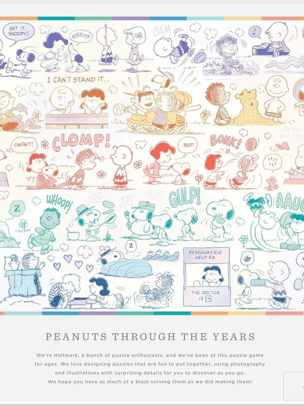 Peanuts Puzzle - Red, Teal, Blue Comic-Strip Artwork